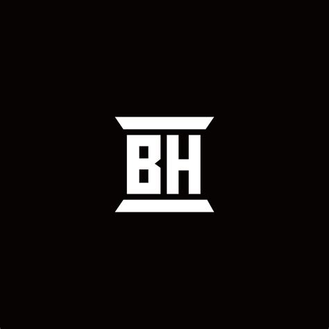 Bh Logo Monogram Con Plantilla De Diseños De Forma De Pilar 2963513