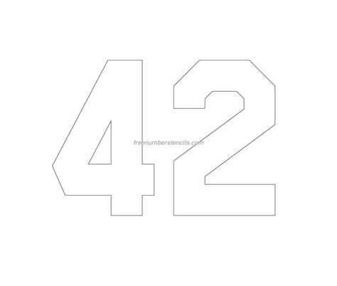 Free Jersey Printable 42 Number Stencil