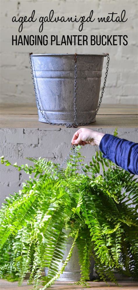 Check spelling or type a new query. DIY Farmhouse-Style Aged Galvanized Hanging Bucket ...
