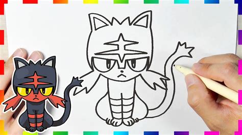 How To Draw Pokemon Litten Easy Drawing Step By Step Youtube