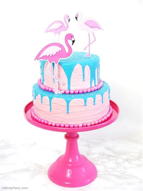 If the top of the cake is not flat then you may also wish to level off the top of the cake too. Flamingo Pool Party Ideas & Printables | Birthday drip ...