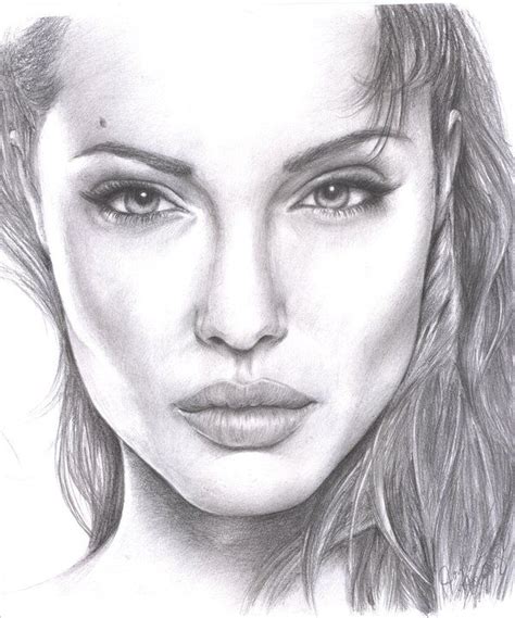 Angelina Jolie Celebrity Art Drawings Portrait Sketches Celebrity