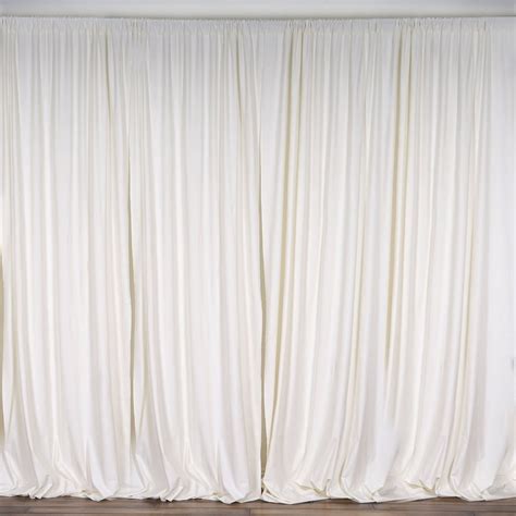 10 Ft X 10 Ft Ivory Polyester Backdrop Drapes Curtains 2 Panels 5x10