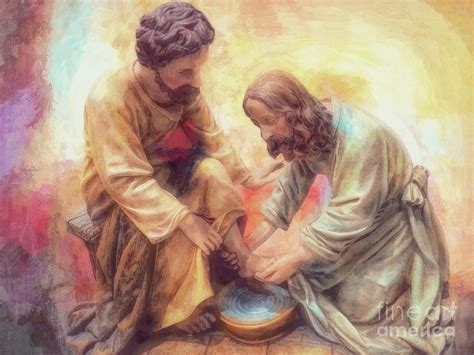 Jesus Washes Peters Feet Photograph By Davy Cheng Pixels