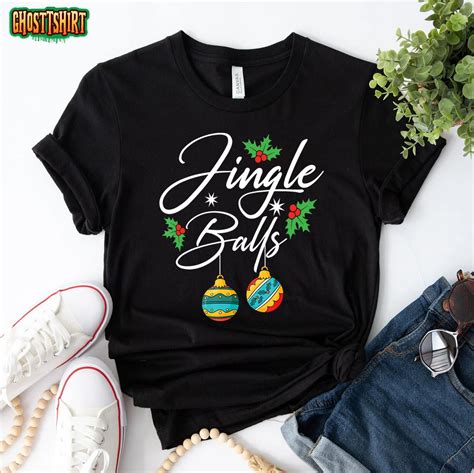 Jingle Balls Tinsel Tits Funny Christmas Matching Couple T Shirt