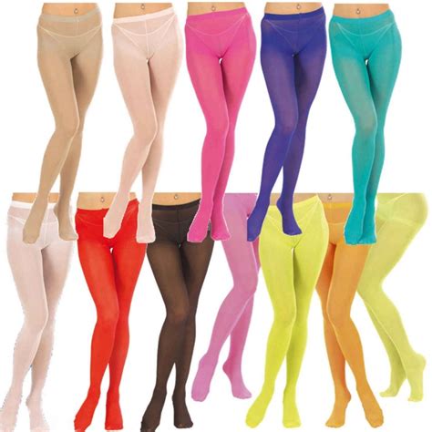 Adult Coloured Tights Pantyhose 8 Colours And 2 Sizes For Fancy Dress