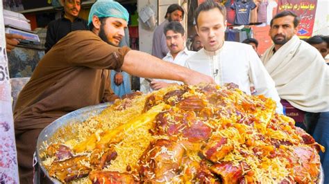 Street Food In Peshawar Golden Pulao Mountain Charsi Tikka Kabab