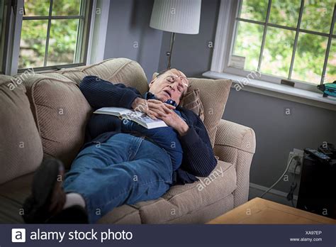Old Man Sleeping In Living Stock Photos And Old Man Sleeping In Living