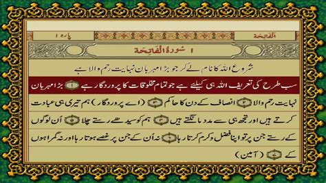 1 Surah Fatiha Just Urdu Translation With Text Fateh Muhammad Jalandri