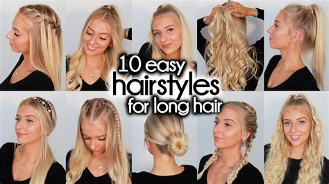 10 Easy Hairstyles For Long Hair Youtube