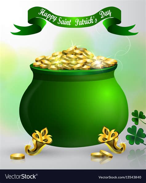 Saint patrick's day started as a religious feast to celebrate the work of saint patrick, but it has grown to be an international festival celebrating all things irish. St patrick s day symbol green pot Royalty Free Vector Image