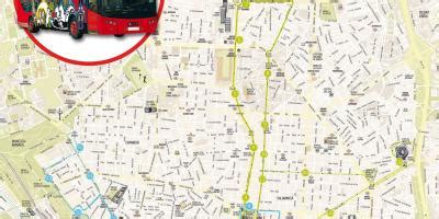 Madryt turystyczna mapa linii autobusowych Madryt przeglądowy