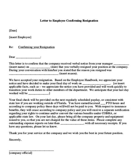 Free 7 Sample Employment Resignation Letter Templates In Pdf Ms Word