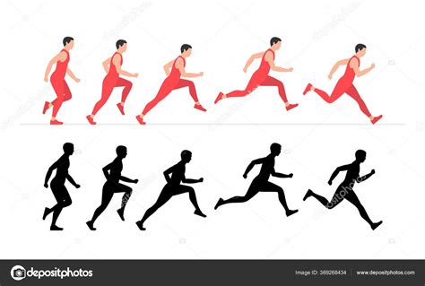Man Run Cycle Animation Sprite Sheet Flat Style Isolated White Stock