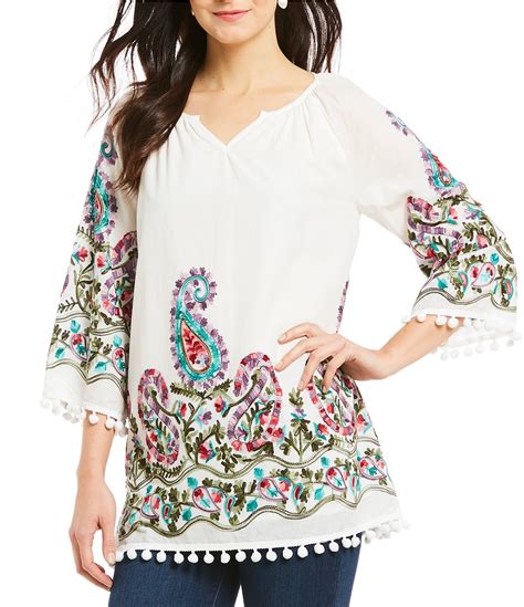 Calessa Embroidered Top Dillards Embroidered Top Tops Clothes