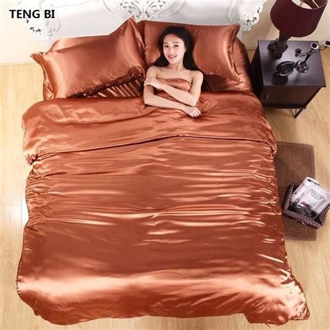 100 pure satin silk bedding set