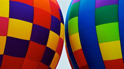 Two Assorted Color Hot Air Balloons Colorful Square Hot Air Balloons