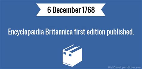 Encyclopædia Britannica First Edition Published