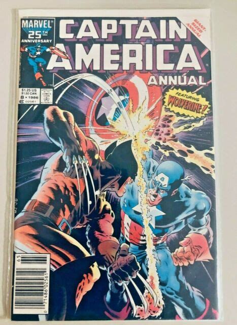 Captain America Annual Vol 1 No 8 Comic Book 1986 Featuring Wolverine