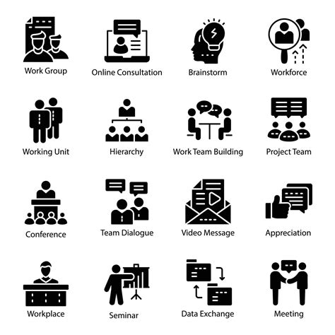 Project Management Glyph Vector Icons 16761870 Vector Art At Vecteezy