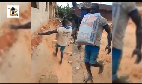 Labourer Wins N100k Bet After Carrying 50kg Bag Of Cement Upstairs With Teeth Nairaland