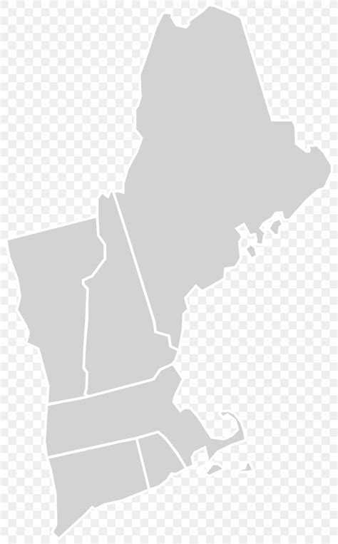New England Blank Map Region Png 2000x3224px New England Black And