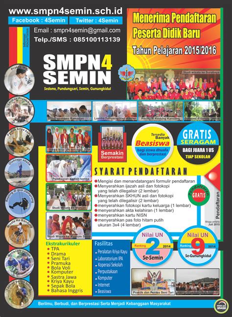 Poster Brosur Stiker Dan Spanduk Ppdb 20152016 Smpn 4 Semin
