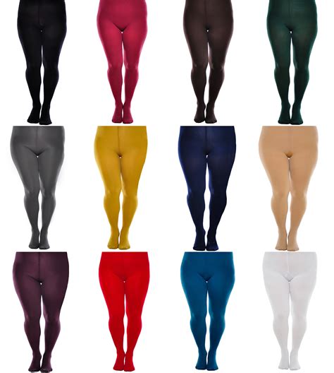 plus size opaque tights 60 denier with special comfortable gusset ebay