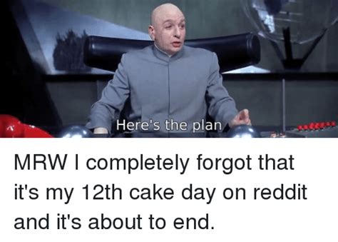 Heres The Plan Mrw I Completely Forgot That Its My 12th Cake Day On