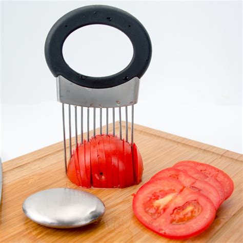 Easy Onion Holder Slicer Vegetable Tools Tomato Cutter Stainless Tteel