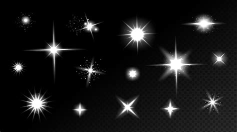 Star Shine Effects Flash Lights Glare And Flare 14320373 Vector Art