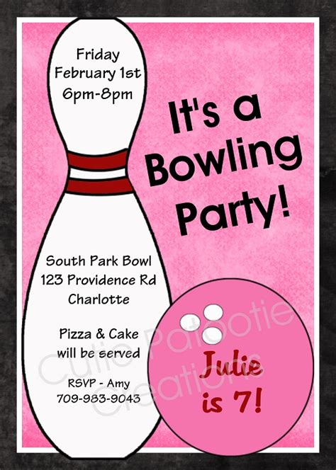 Discover amazing designs or create today! Bowling Party Invitations for Girls