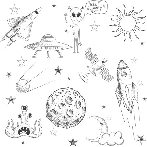Space Doodle Free Vector Cdr Download