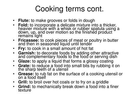 Ppt Cooking Terms Powerpoint Presentation Free Download Id6863436