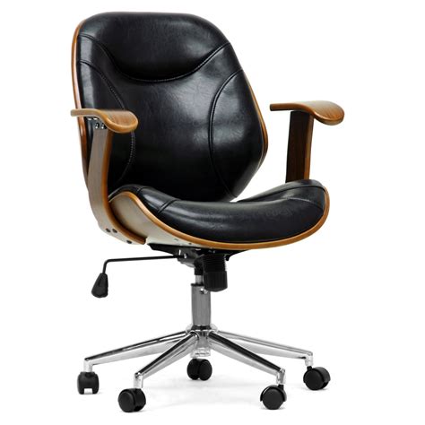 Baxton Studio Rathburn Modern Office Chair Walnut Black