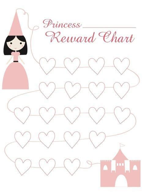 Printable Reward Chart Princess Reward Chart Princess Potty Etsy Riset