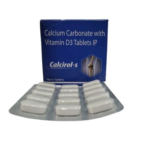 Calcirol S Calcium Carbonate With Vitamin D3 Tablets Ip 10x15 Blister Pack General Medicines At