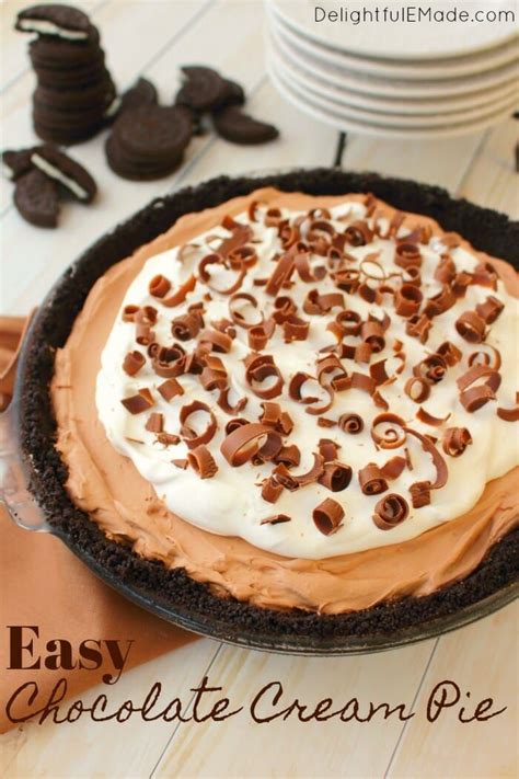 the perfect no bake chocolate cream pie recipe with an oreo cookie crust delicious layer of