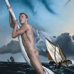 Sir Ian Mckellen Signs Nude Print Of Diver Matthew Mitcham For London