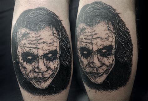 Heath ledger joker tattoo from itattooz 90 joker tattoos for men iconic villain design ideas top 30 crazy joker tattoos amazing crazy joker tattoo Heath Ledger as the Joker (The Dark Knight). Tattoo by ...