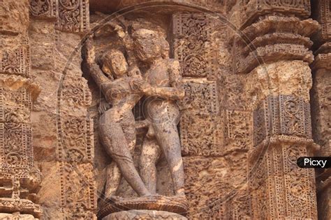 Image Of The Erotic Sculptures Of Konark Sun Temple Representing