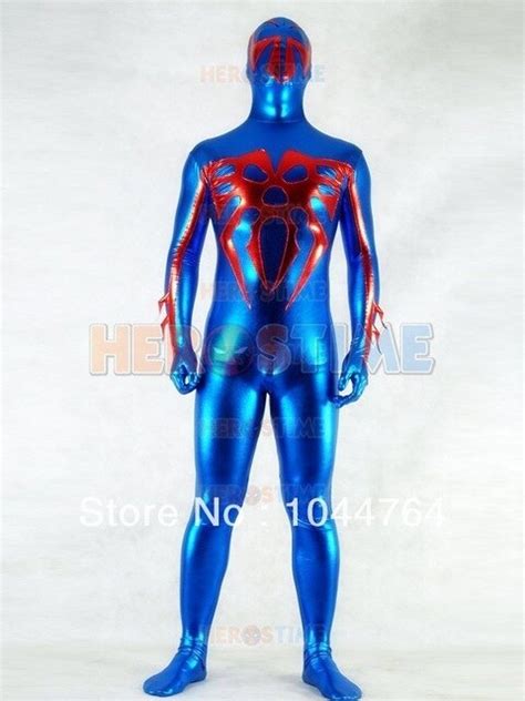 Spider Man 2099 Costume Shiny Metallic Superhero Spiderman Cosplay