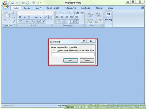 How To Remove Passwords From Microsoft Word 2007 9 Steps