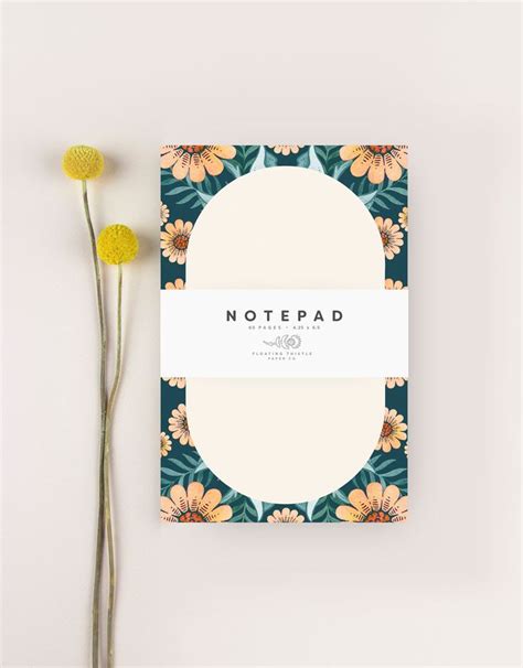 Notepad Tear Off Notepad Small Notepad Floral Notepad Etsy Note Pad