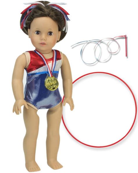 Red White And Blue Gymnastics Set With Hoop Fits 18 Inch American Girl