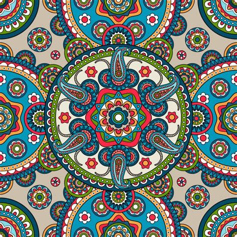 Indian Paisley Mandala Seamless Pattern In 2020 Seamless Patterns