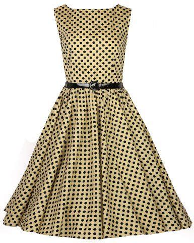 Lindy Bop Classy Audrey Hepburn Style Vintage S Pinup Polka Dot Dress Amazon Co Uk