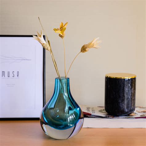 Small Blue Glass Flower Vases All Home Living