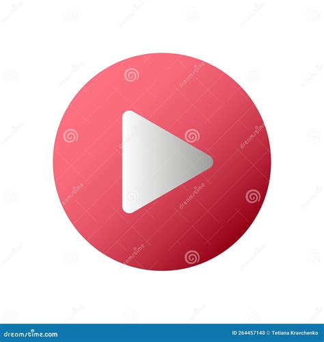 Red Play Button Round Shape Vector Illustration Stock Image Stock