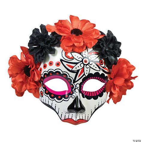 Adults Day Of The Dead Sugar Skull Mask Oriental Trading